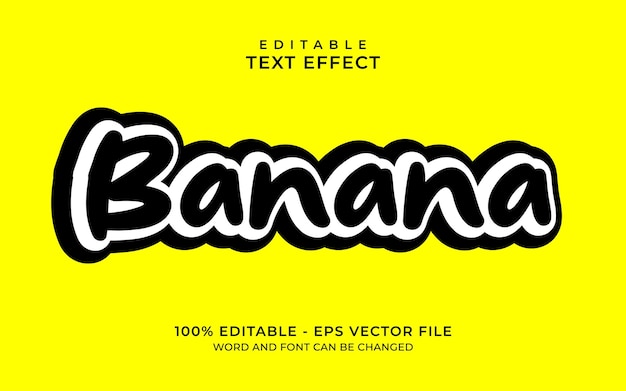 Effet de texte modifiable de style jaune banane