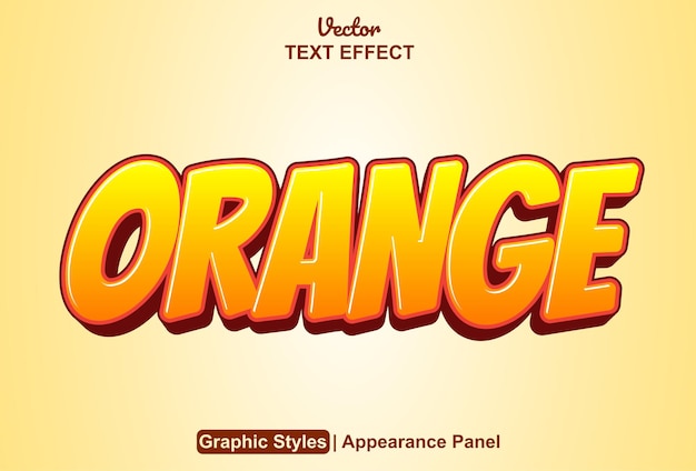 Effet de texte orange avec style graphique et modifiable