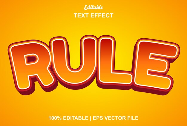 Effet de texte de règle avec couleur orange et modifiable