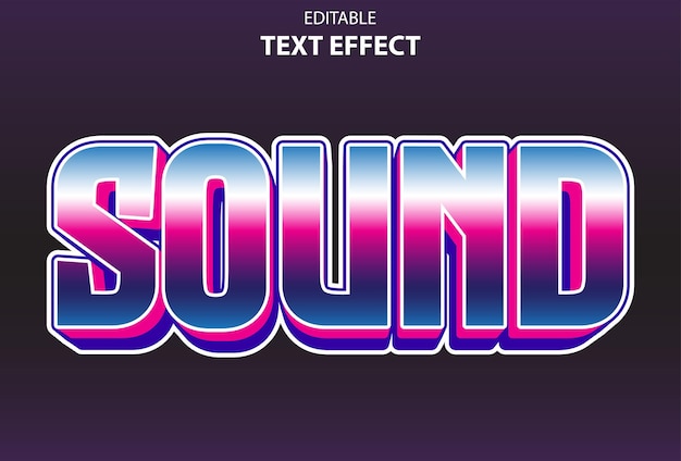 Effet de texte sonore avec un style 3d de couleur violette pour le modèle