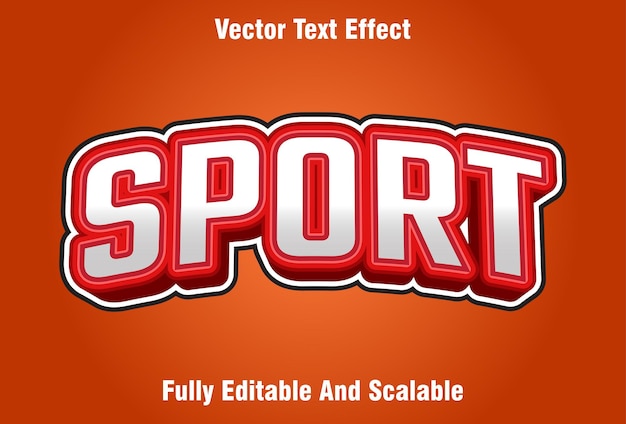 Effet de texte sport modifiable sur fond rouge