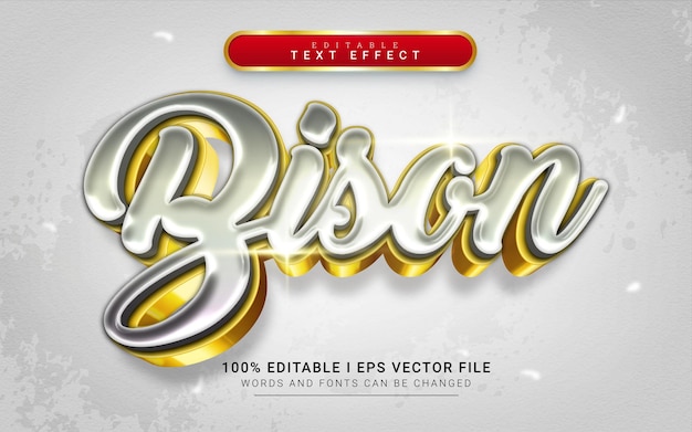 Effet de texte de style bison 3d