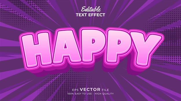 Effet de texte de titre de style amusant alphabet 3d moderne pour illustration vectorielle comique