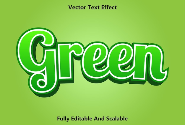 Effet de texte vert avec style 3d modifiable