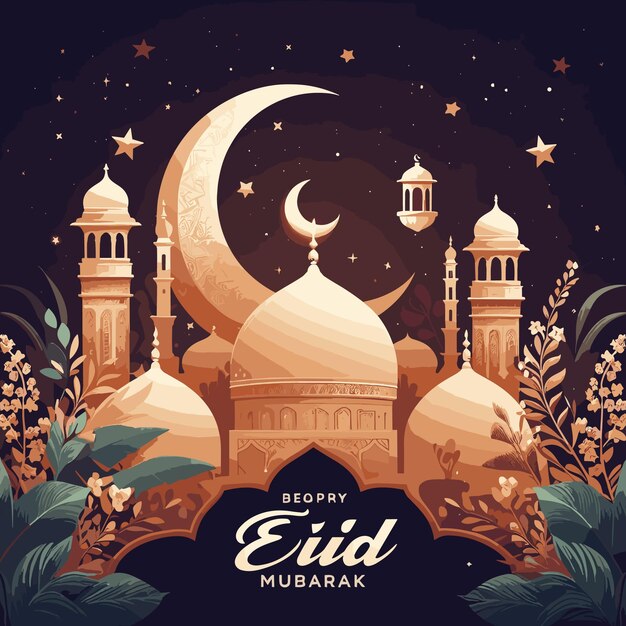 Eid Adha Mubarak salutation illustration islamique design vectoriel de fond avec calligraphie arabe