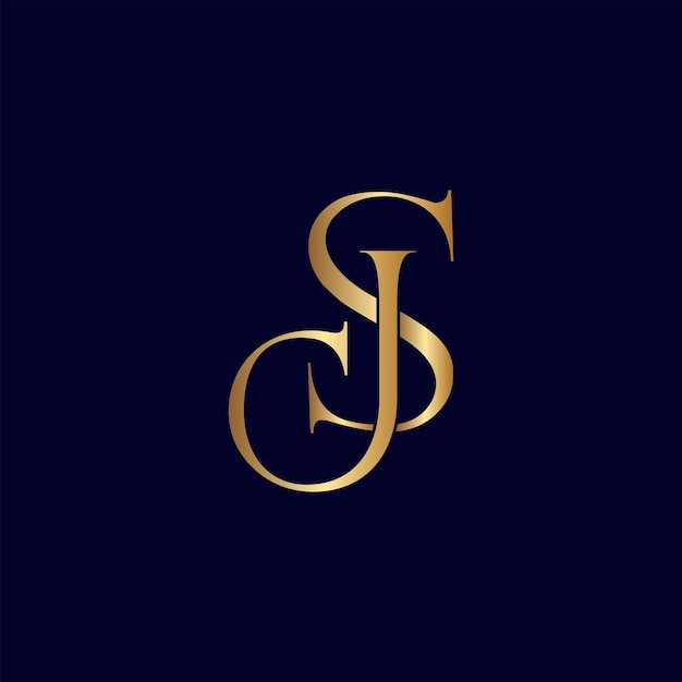 ELEGANT ROYAL AMAZING GOLD WOMEN BEAUTY LOGO LETTRE SJ