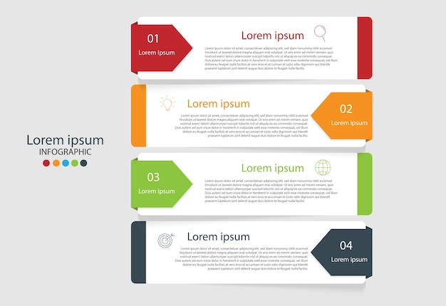 Éléments modernes pour les affaires Infographie multicolore.