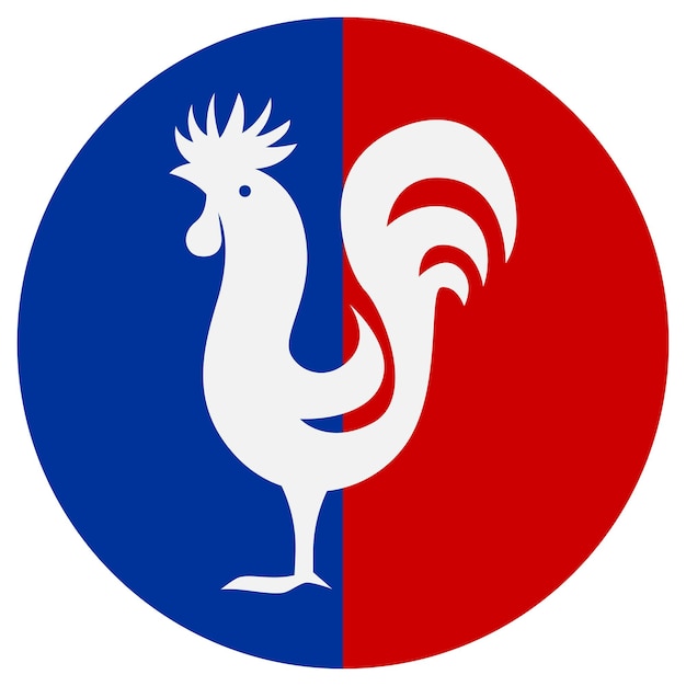 Vecteur emblèmes nationaux de la france concept coq gaulois décoré drapeau français pendant la révolution bastille