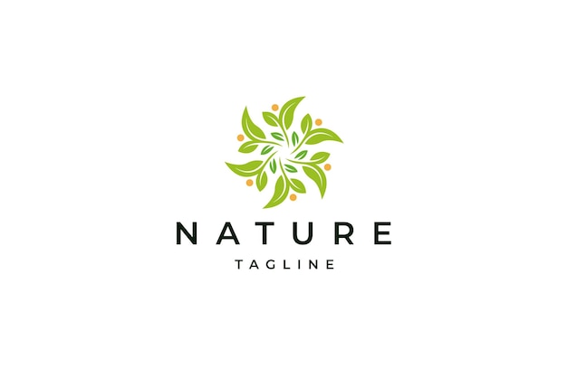 Feuille nature logo icône modèle de conception illustration vectorielle plane