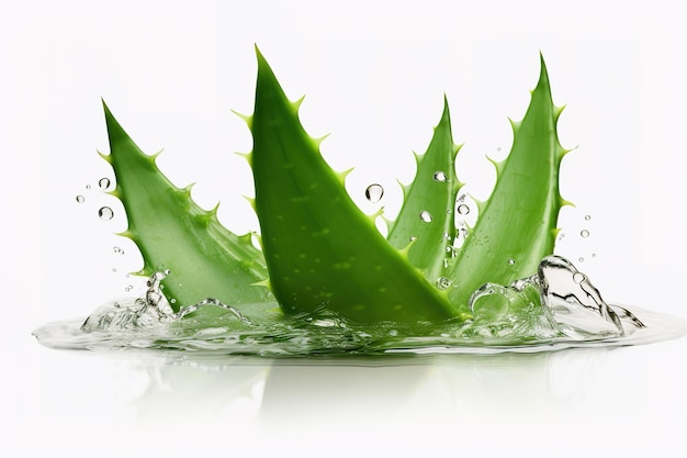 Vecteur les feuilles d'aloe vera coupées en tranches isolées sur un fond blanc sont très bénéfiques en tant qu'herbe médicinale.