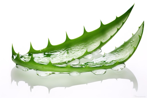 Vecteur les feuilles d'aloe vera coupées en tranches isolées sur un fond blanc sont très bénéfiques en tant qu'herbe médicinale.