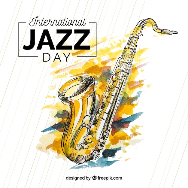 Fond aquarelle pour la journée internationale de jazz