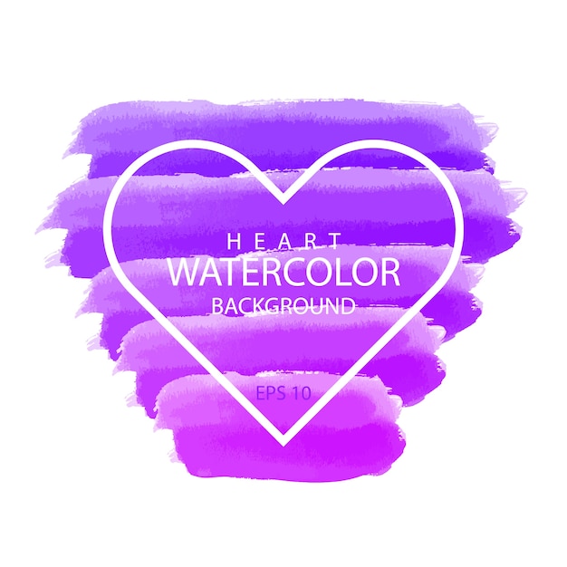 Fond de coeur aquarelle pourpre