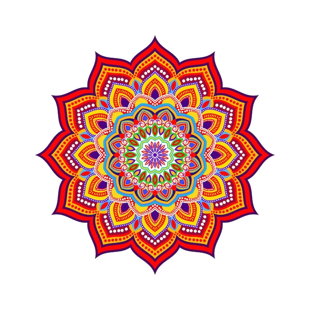 Fond de mandala coloré avec un beau design motif décoratif et oriental