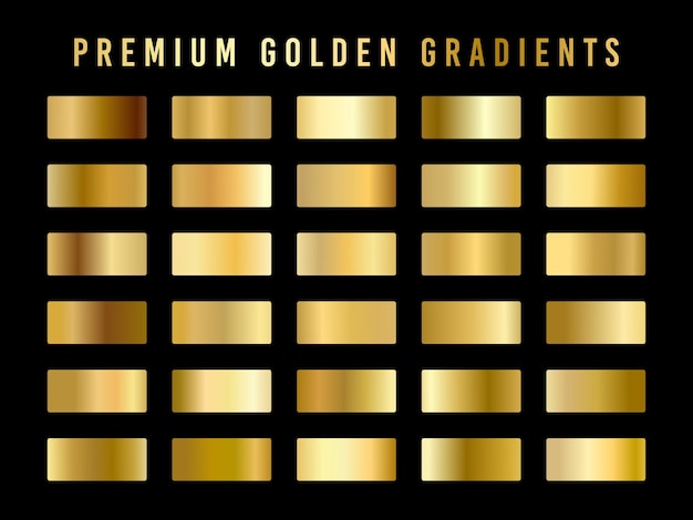 Vecteur gradient d'or vecteur d'or métal d'or palette de couleur d'or