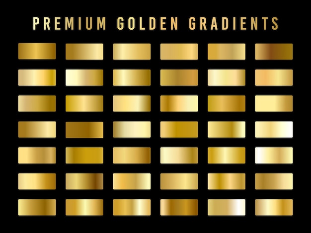 Vecteur gradient d'or vecteur d'or métal d'or palette de couleur d'or