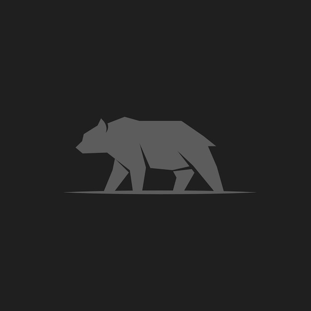 grizzly ours silhouette simple logo icône modèle illustration vectorielle conception