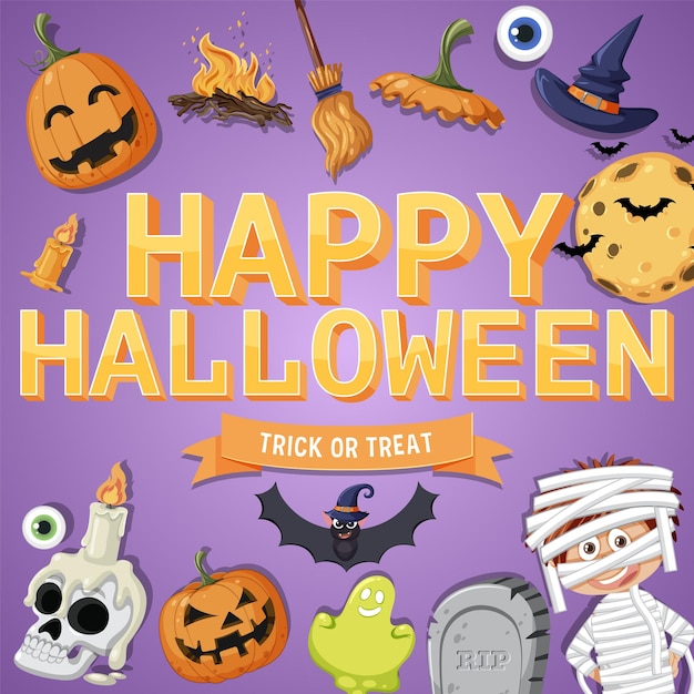 Heureux modèle d&#39;affiche de Halloween