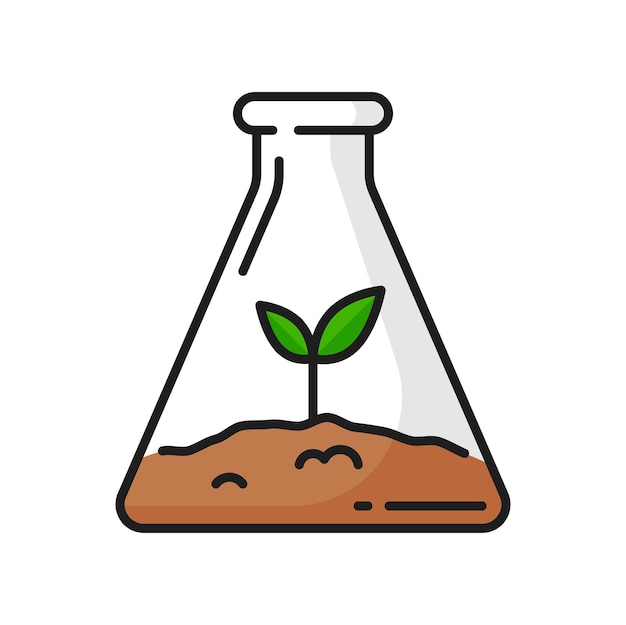 Icône de ligne de couleur des sciences de l'agriculture de la croissance des plantes