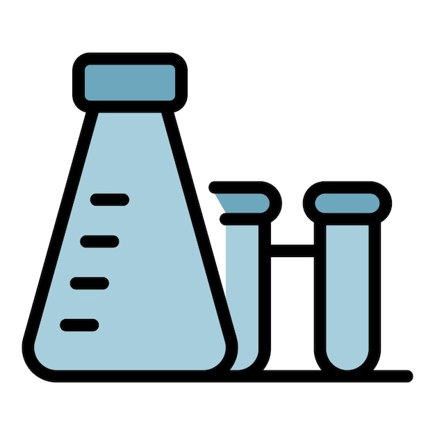 Vecteur icône de pots chimiques contour de pots chimiques icône vectorielle couleur plate isolée