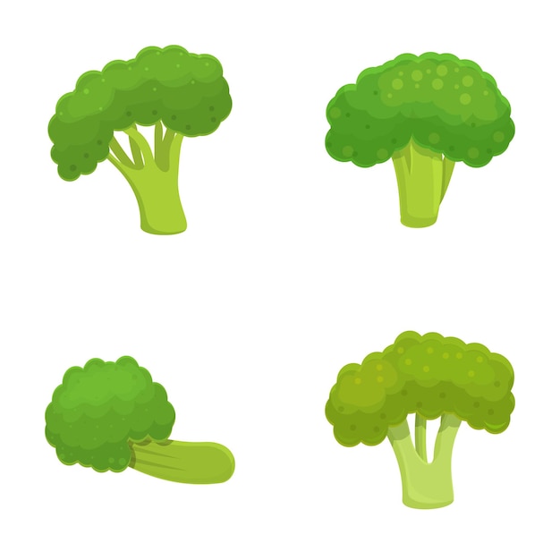 Vecteur les icônes de brocoli vert sont des vecteurs de dessins animés.