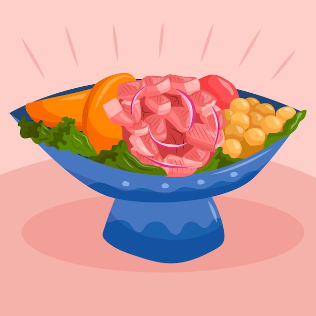 Illustration de ceviche dessinée à la main