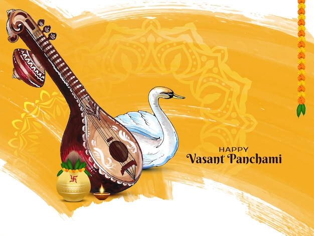 Illustration de la conception de fond du festival Vasant Panchami