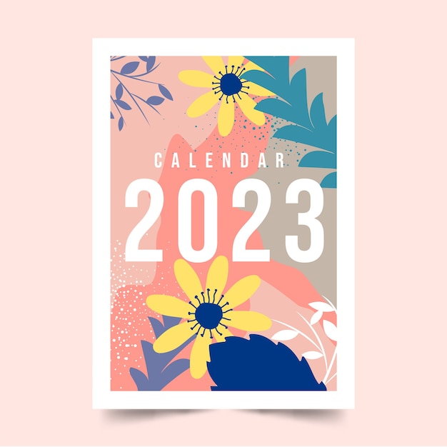 Vecteur illustration de la couverture du calendrier plat 2023