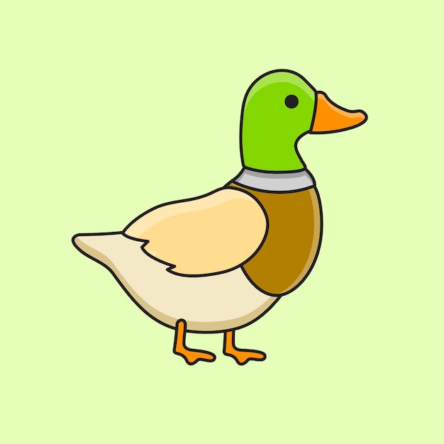 Illustration de dessin d'oiseau vectoriel d'animaux de canard