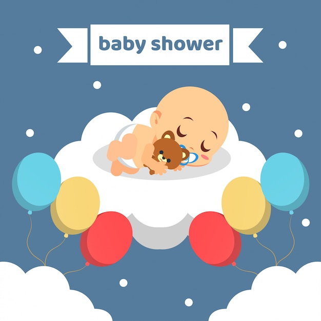 Illustration de douche de bébé