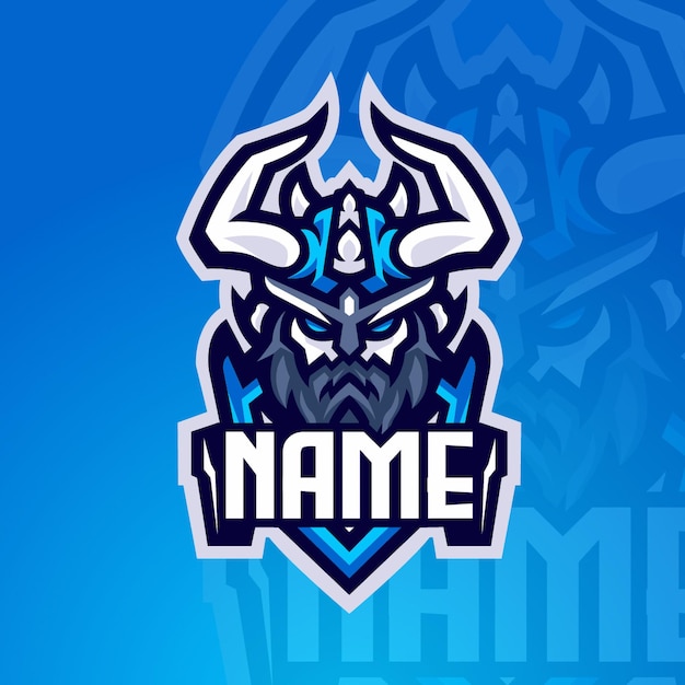 Illustration du logo de la mascotte Viking Gaming pour Gamer