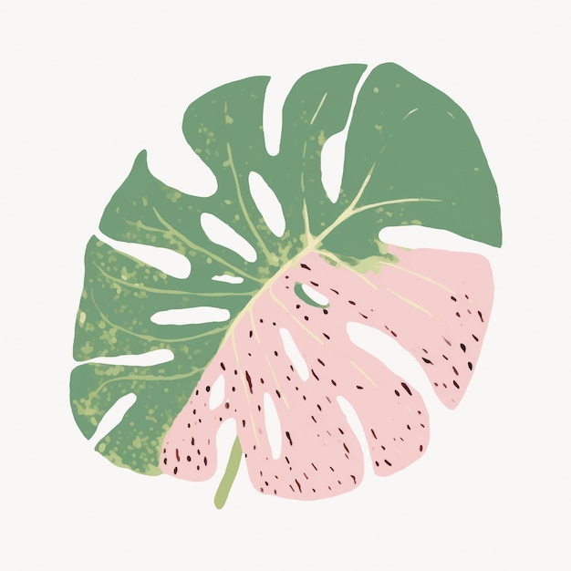 Vecteur illustration d'une feuille de monstera tropicale