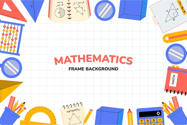 Vecteur illustration de fond du cadre de l'école de mathématiques