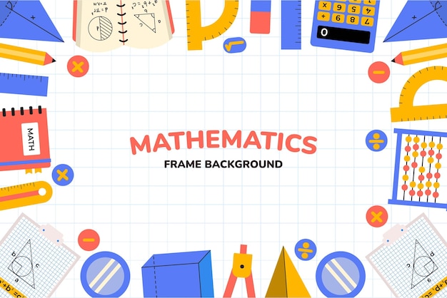 Vecteur illustration de fond du cadre de l'école de mathématiques