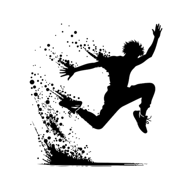 Vecteur illustration graphique de la silhouette de parkour