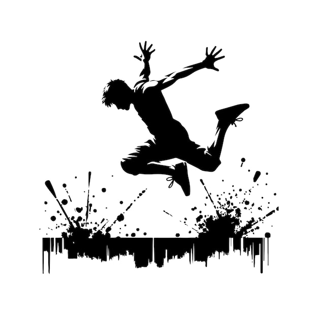 Vecteur illustration graphique de la silhouette de parkour