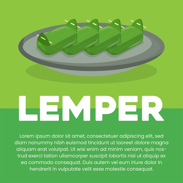 Illustration de Lemper - cuisine asiatique populaire, en particulier en Indonésie