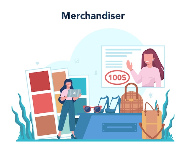 Vecteur illustration de marchandiseur de magasin