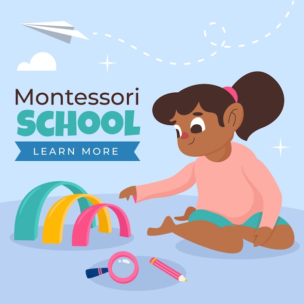 Illustration de montessori dessinée à la main