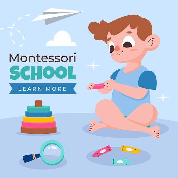 Illustration de montessori dessinée à la main