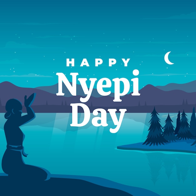 Illustration de nyepi dessinée à la main