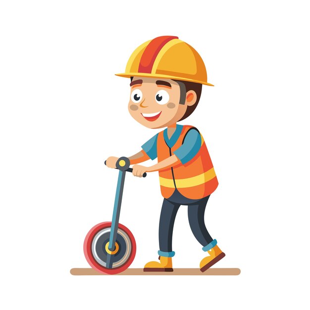 Vecteur illustration de personnages de dessins animés de travaux de construction