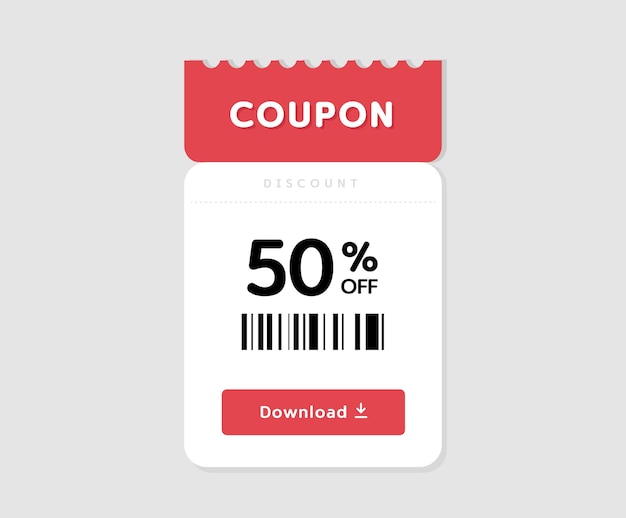 Illustration de style coupon ou bon pour une réduction dans le centre commercial où se déroule l'événement