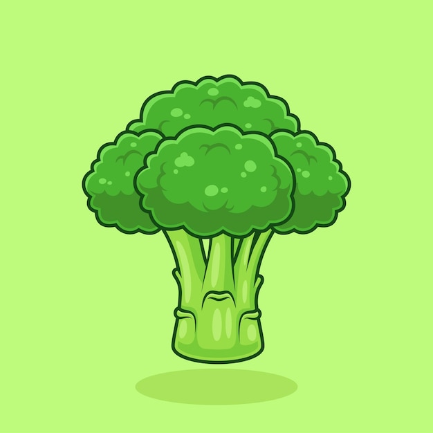 Vecteur illustration vectorielle de brocoli simple mignon