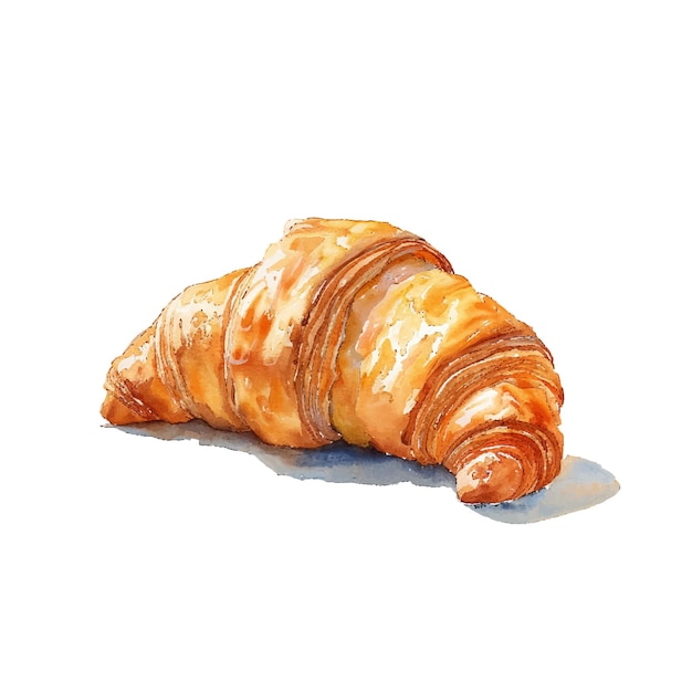 illustration vectorielle de croissant dans le style de l'aquarelle