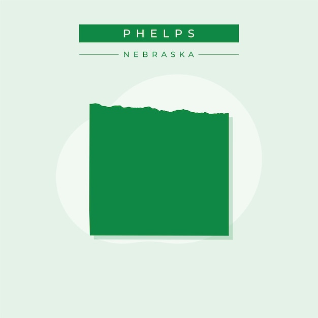 Vecteur illustration vectorielle du vecteur de la carte de phelps du nebraska