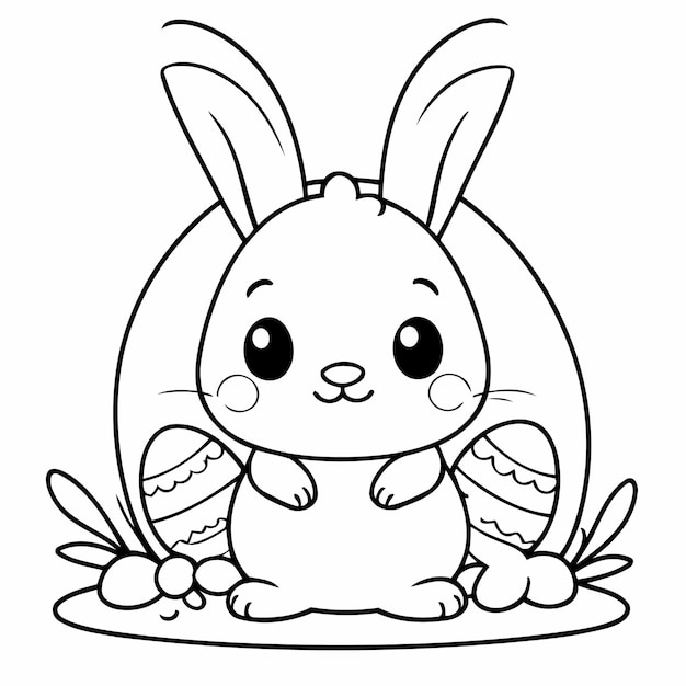 Vecteur illustration vectorielle d'un joli dessin de lapin pour un livre pour tout-petits