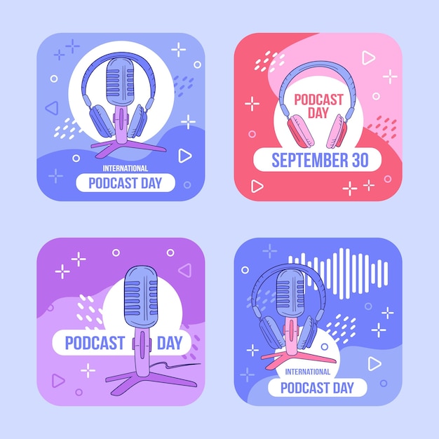 Illustration vectorielle de la Journée internationale du podcast le 30 septembre