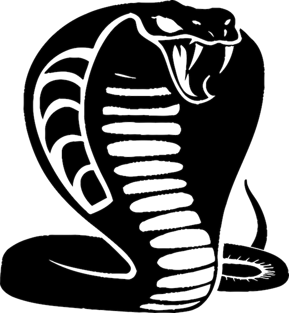 Vecteur illustration vectorielle de la silhouette du serpent cobra à fond blanc