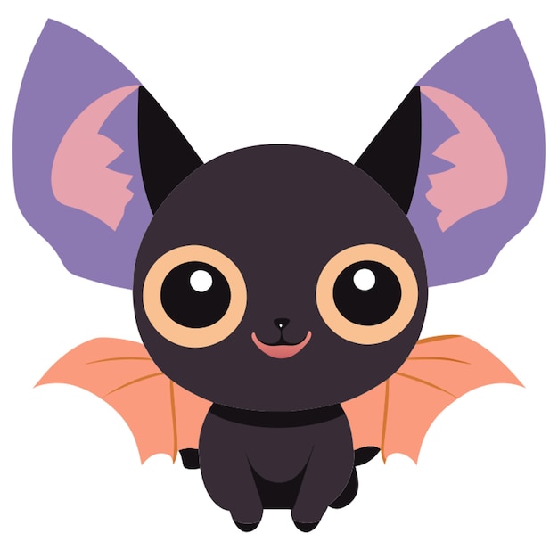 Vecteur une image d'une chauve-souris avec un corps violet et violet violet et le mot chauves-souris dessus